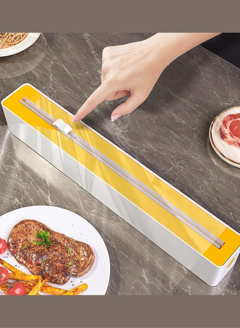 Valiant Glow Refillable Suction-Base Cling Film Dispenser (with Bi-Directional Slide Cutter) | 2-in-1 Design: Cling Film + Foil Dispenser | Strong Suction Base for Ultra-Stable Kitchen Counter Use | Effortless Bi-Directional Cutting—A Kitchen & Meal Prep Essential Must-Have for Home & Restaurant - Image 4